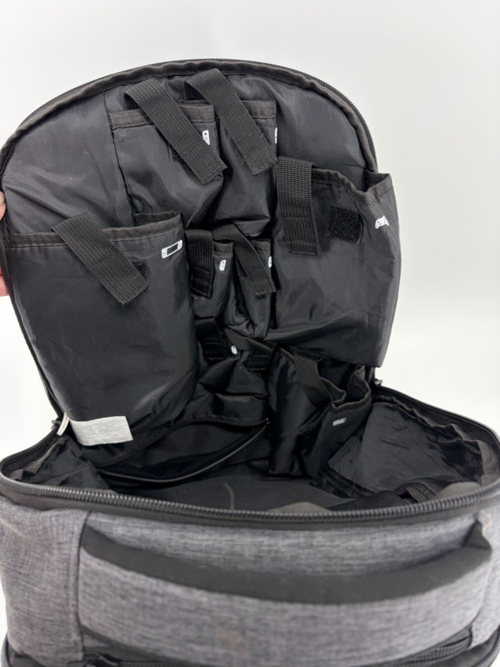 Nintendo Switch Backpack Travel Carry Case Gray Gaming Organizer Joy-Con Dock - Picture 3 of 7